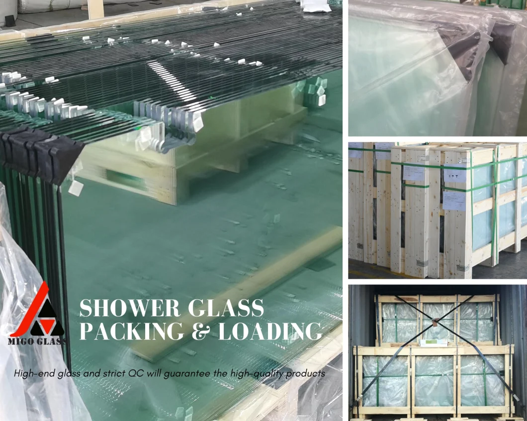 8mm/10mm/12mm Clear/Low-Iron Tempered/Toughened Glass for Shower Doors, Shower Enclosures, Shower Screens, Interior Glass Doors, Glass Partition Walls