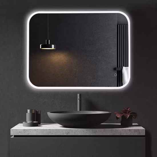 Großhandel für Heimdekoration, intelligenter Glas-Waschtisch, LED-Badezimmer-Wand-Leuchtspiegel